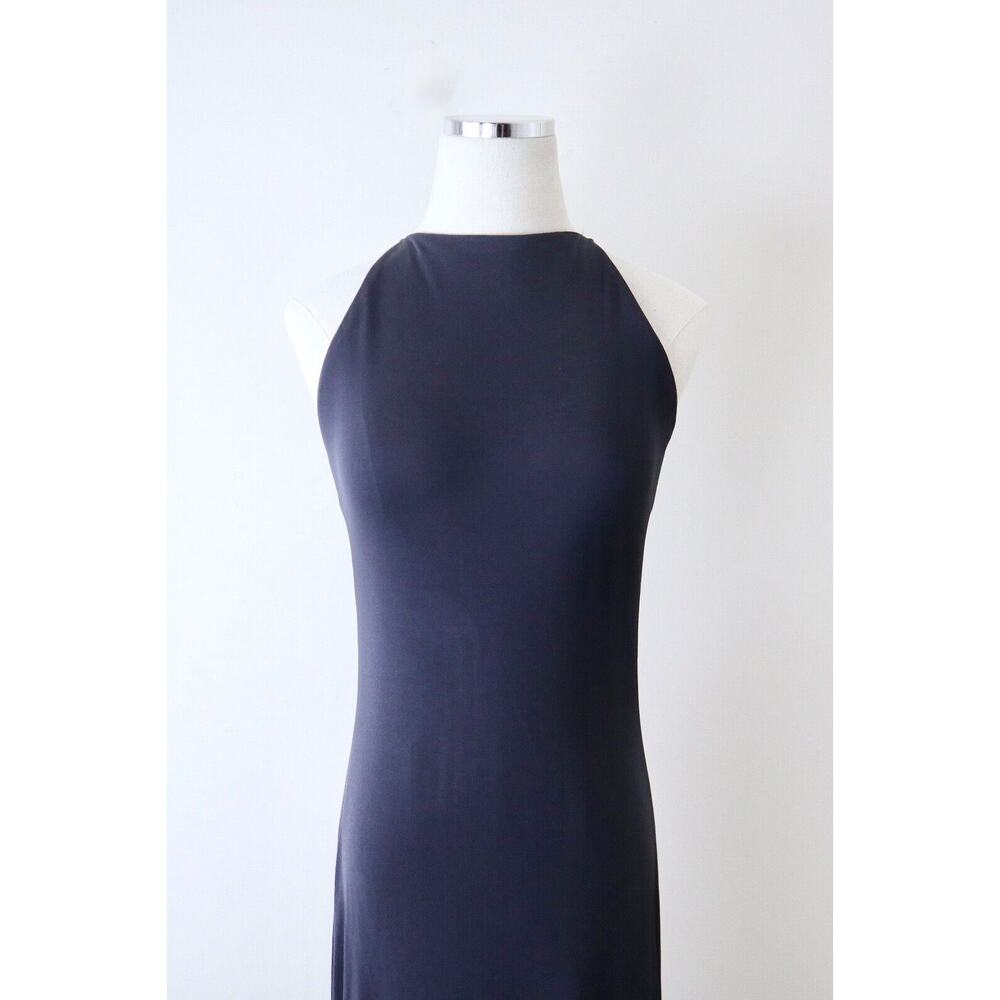 Vintage 1990s Ralph Lauren Collection Size 4 Rayon Jersey Maxi Navy Blue - Picture 3 of 12